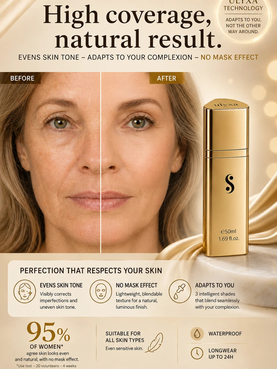 Sanelya® Gold – Full Coverage CC Cream | XL Edition