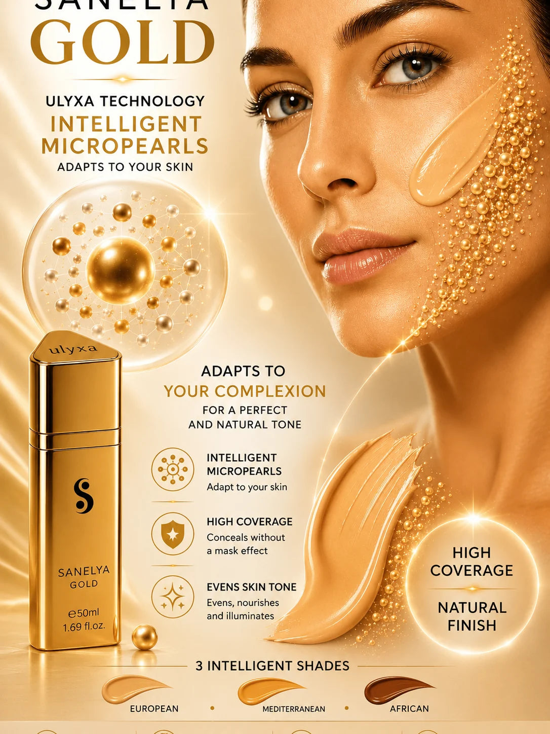 Sanelya® Gold – Full Coverage CC Cream | XL Edition