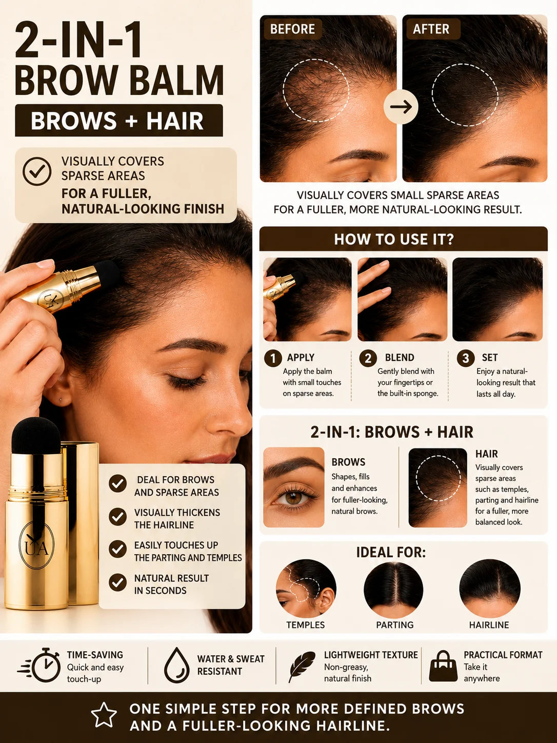 Ulyxa Colour Balm | 2-in-1 Brow & Hair Touch-Up
